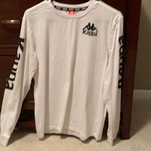 White kappa tshirt with kappa on sleeves